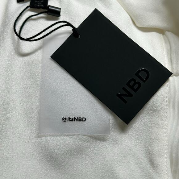 NBD Dress Womens Small Ivory Lexi Midi Sleeveless Plunge V-Neck Sexy Party Club - Picture 7 of 9